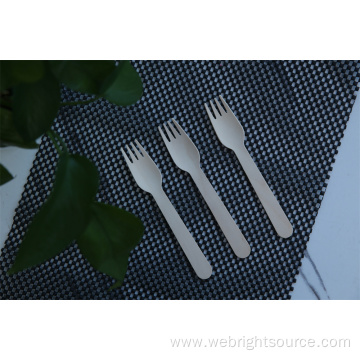 Disposable Wood Fork With Food
